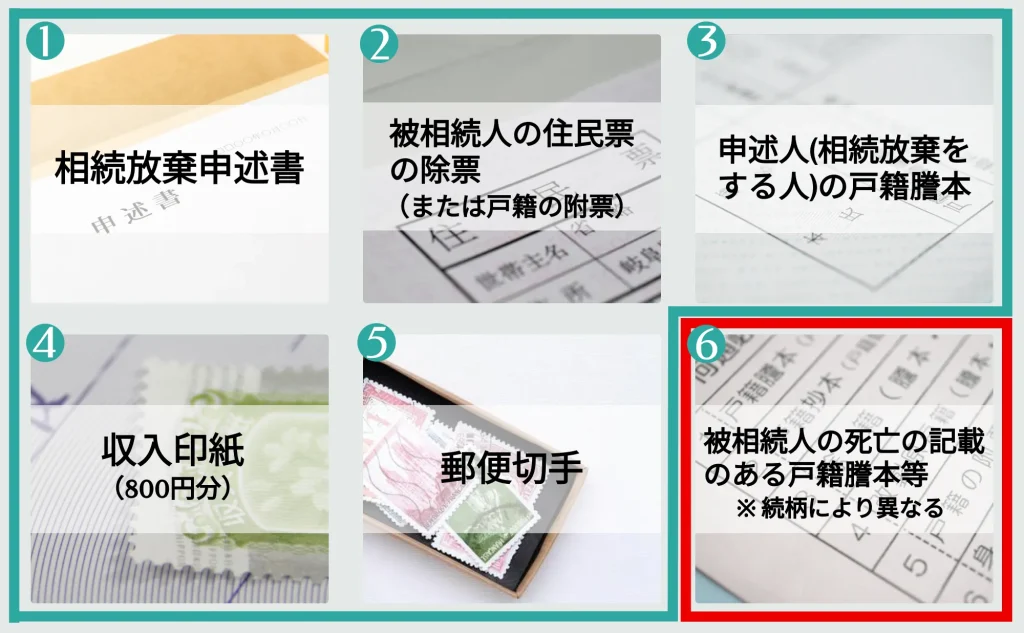 相続放棄手続きの必要書類